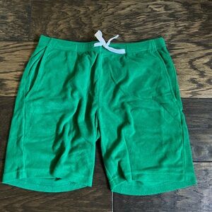 American Apparel Green Athletic towel Shorts with Elastic Waistband men